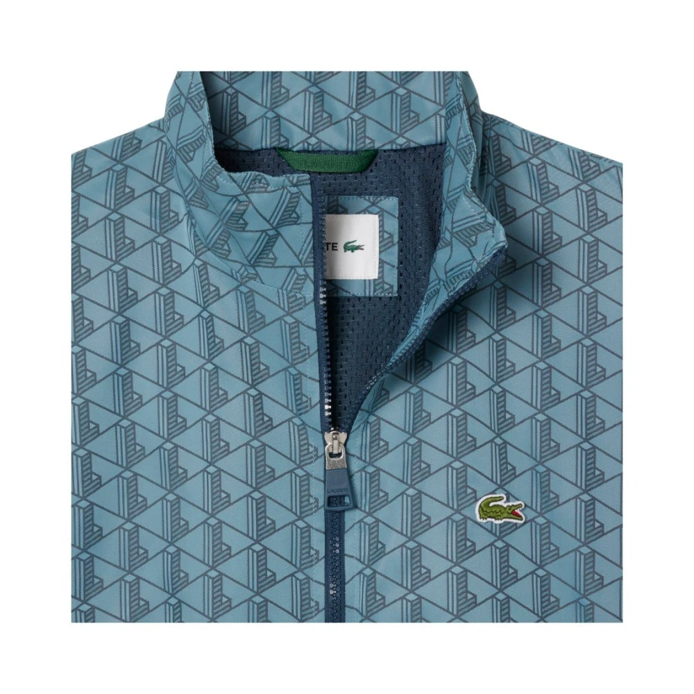 Lacoste Blauwe Monogram Trainingsjack Elegante Stijl Blue Heren