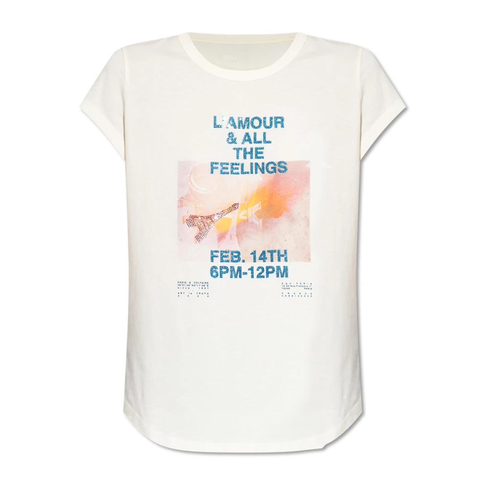 Zadig & Voltaire Bedrukt T-shirt Beige Dames