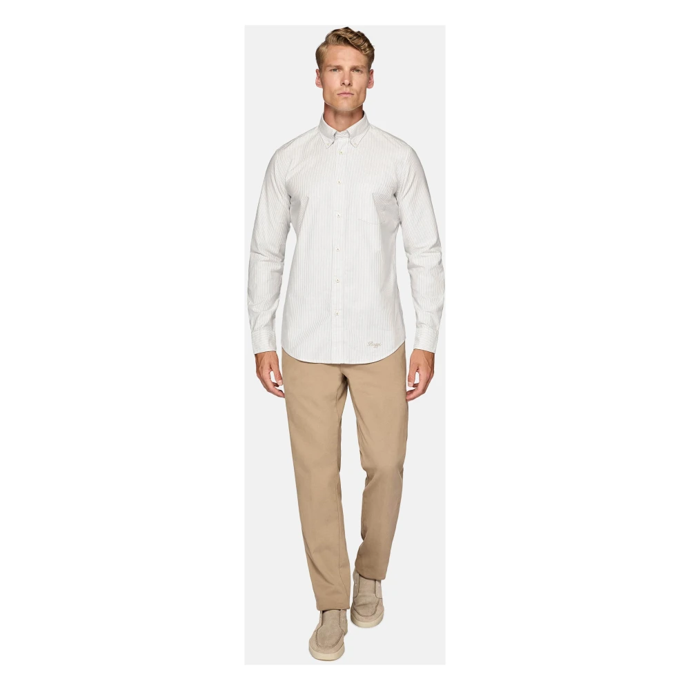 Boggi Milano Regular Fit Oxford Katoenen Overhemd Gray Heren
