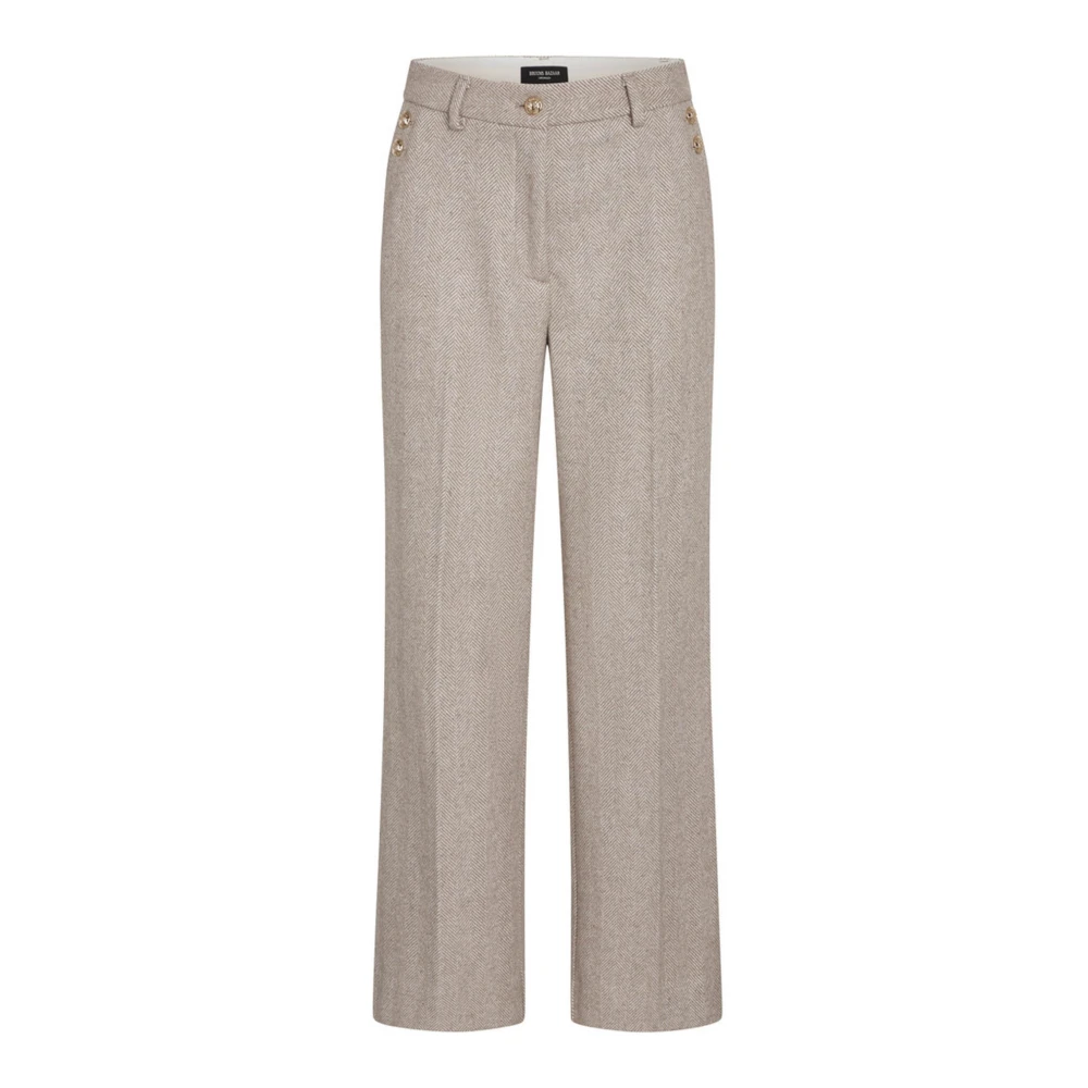 Bruuns Bazaar Scarletbbelezi broek met gouden knopen Beige Dames