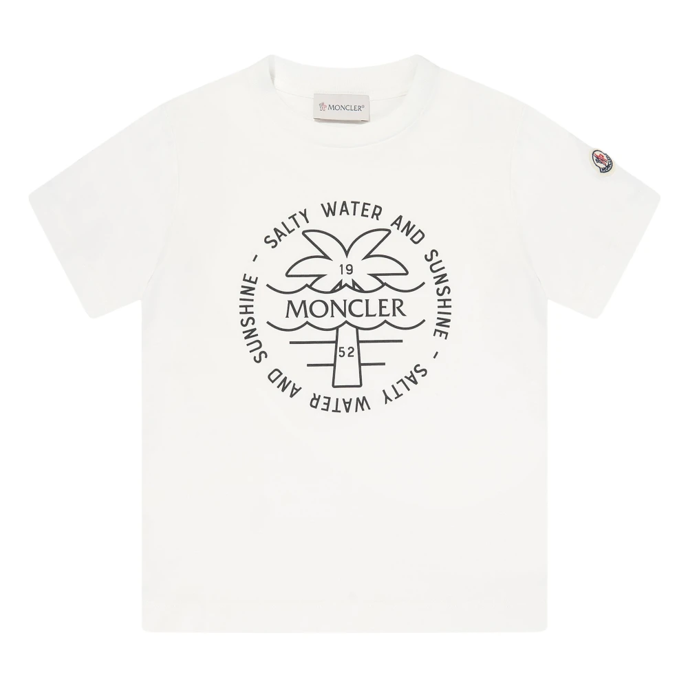 Moncler Boys White T-Shirts,, Palm Tree Logo T-Shirt Size 8 Y