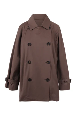 Cropped vattenavvisande trenchcoat i twill