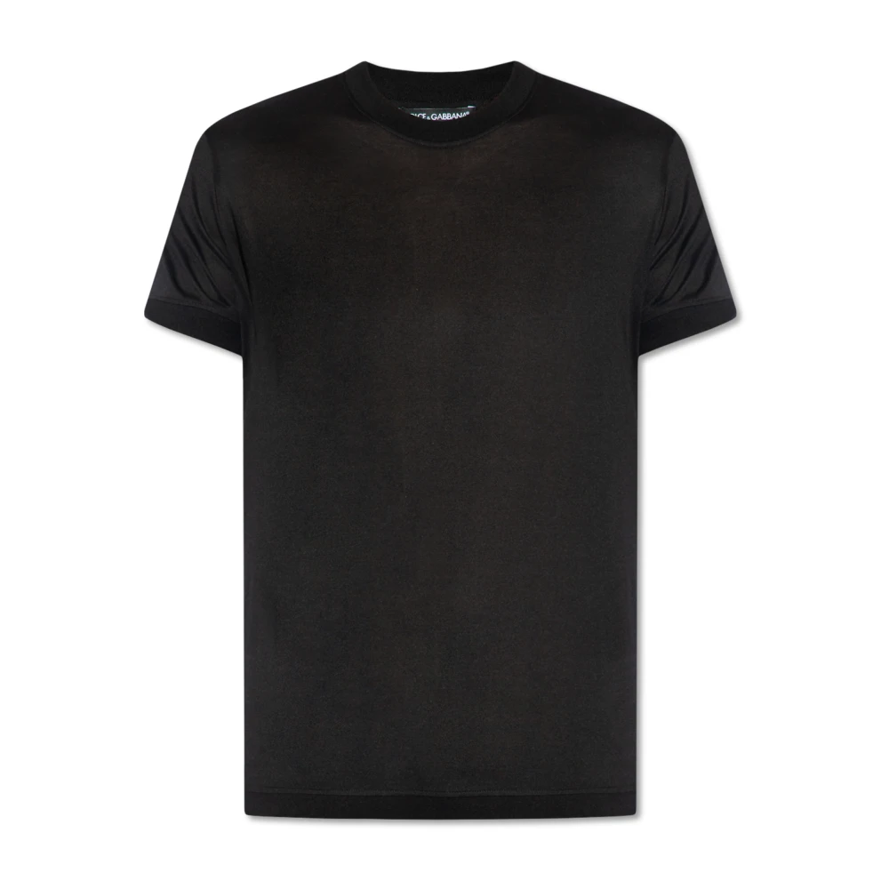 Dolce & Gabbana Zijden T-shirt Black Heren