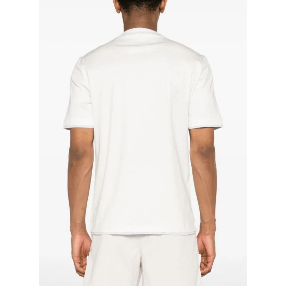 BRUNELLO CUCINELLI Gelaagd Katoenen T-shirt White Heren