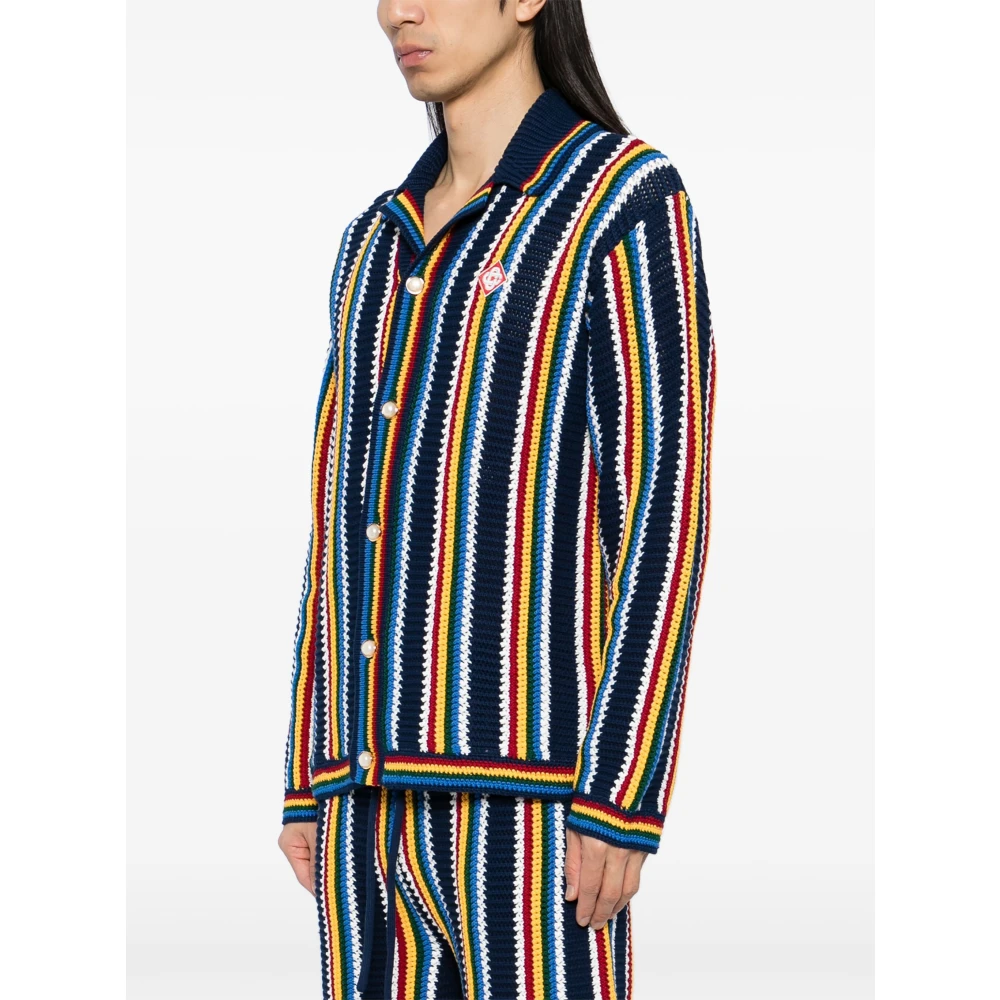Casablanca Gestreept Gehaakt Shirt Blauw Multicolor Heren