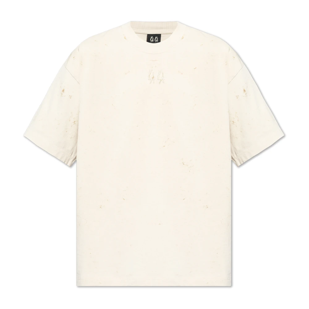 44 Label Group T-shirt met logo Beige Heren