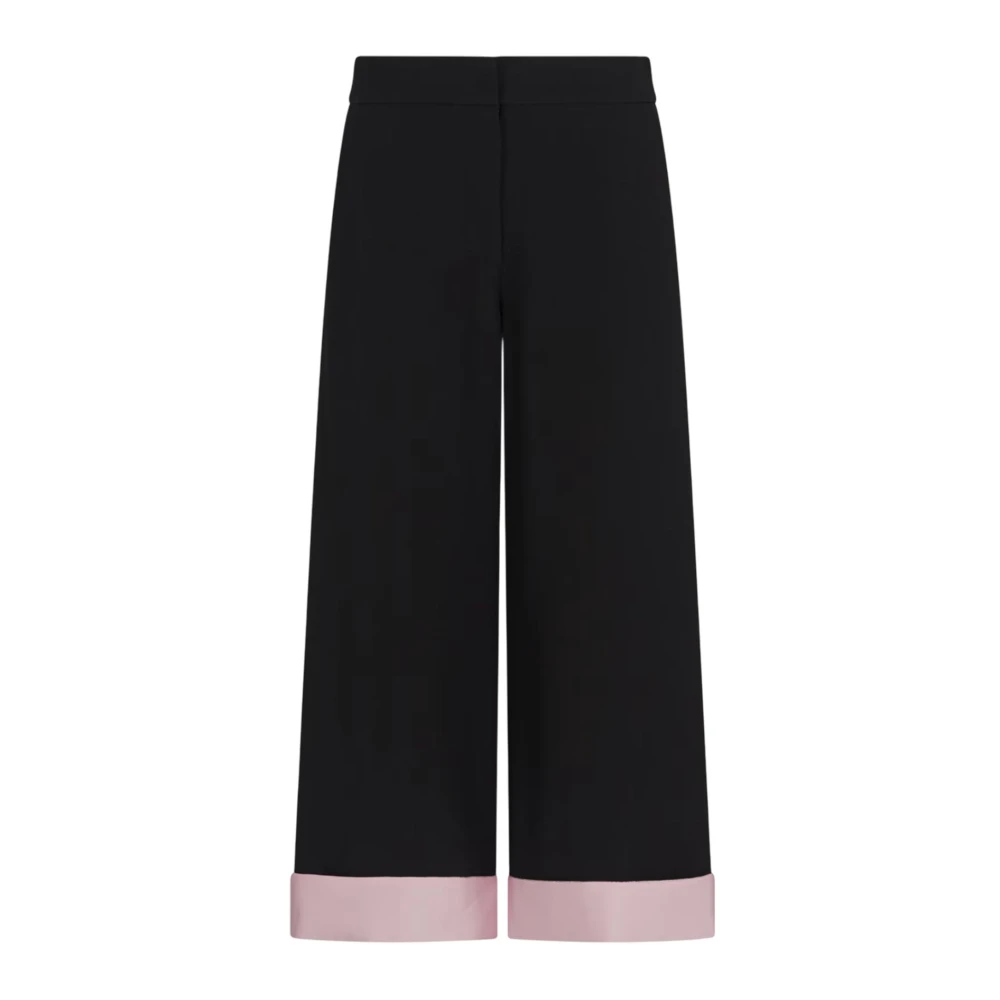 Emporio Armani Zwarte Cady Crepe Broek met Rits Black Dames