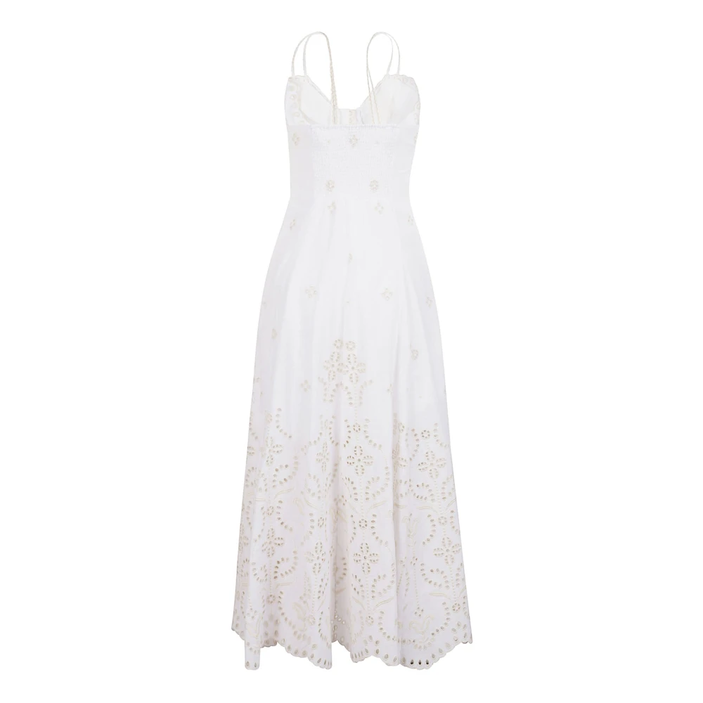 Charo Ruiz Ibiza Ivoor Linnen Katoenmix Jurk White Dames