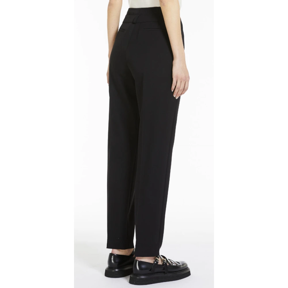 Max Mara Zwarte Cropped Sartorial Broek Black Dames