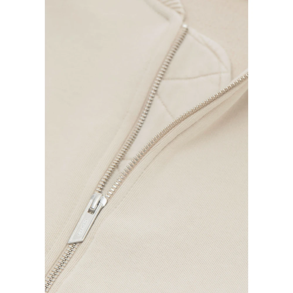 closed Bomberjack van katoenen jersey met logo Beige Heren
