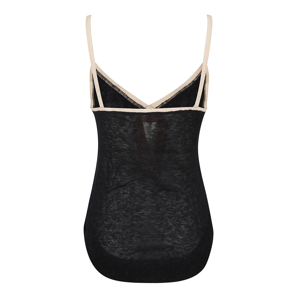 N21 Zwarte Alpaca Wol Top Gemaakt in Italië Black Dames