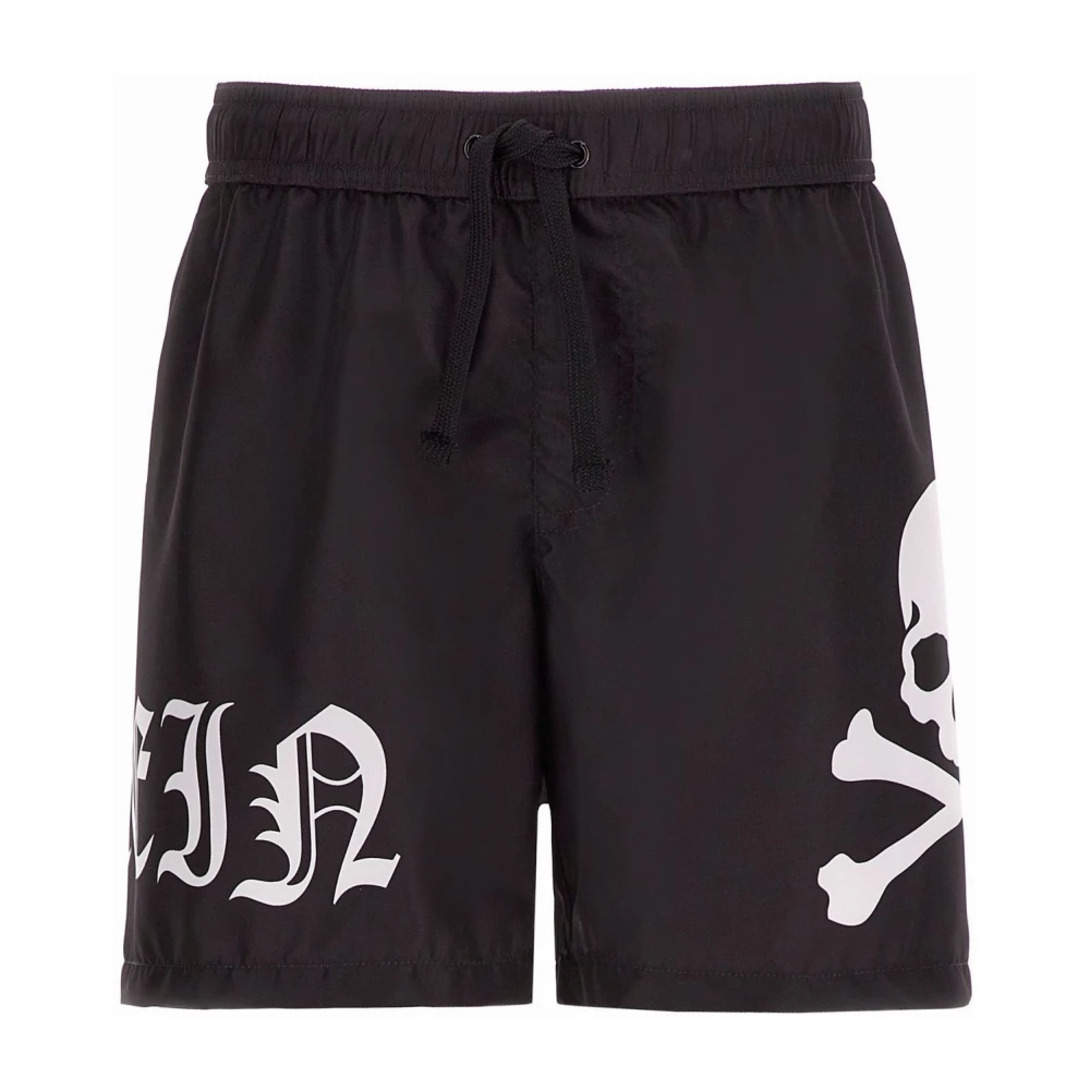 Philipp Plein Boys Black Beachwear For Kids