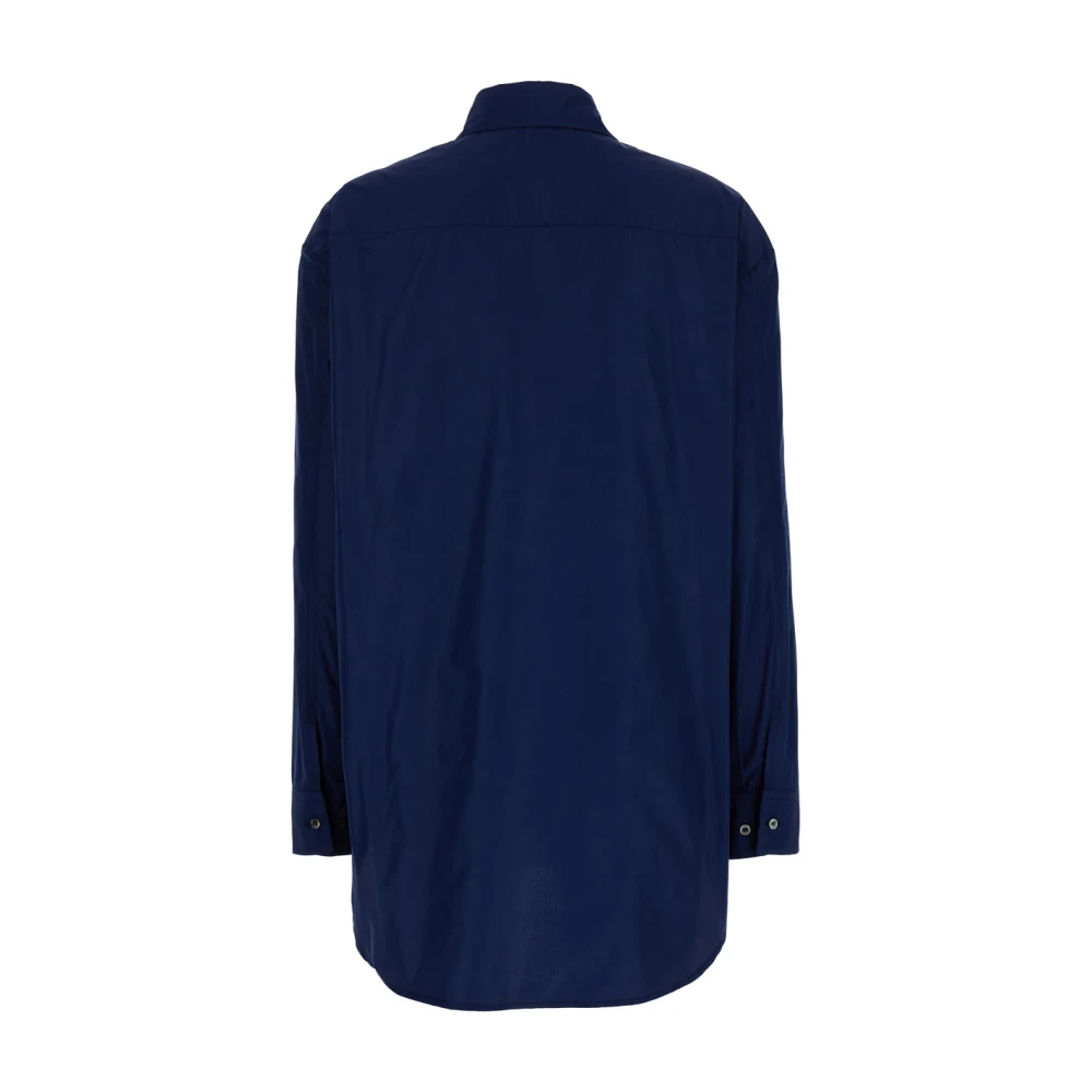 Plain Units Oversize Taffeta Shirt Blue Dames