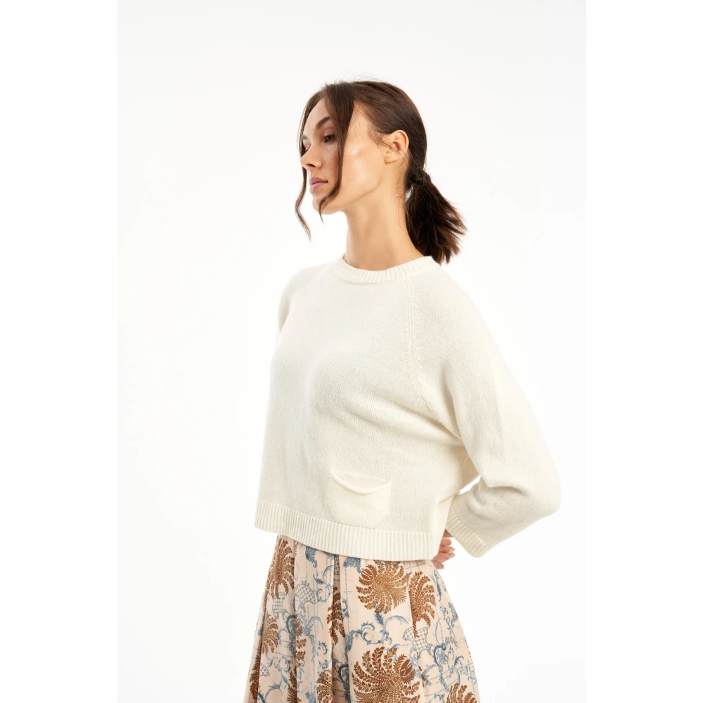 Vicario Cinque Luxe Wol en Kasjmier Trui White Dames