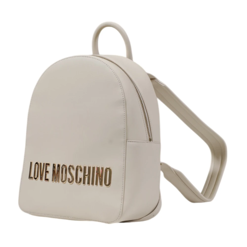 Love Moschino Beige Rits Rugzak Tas Beige Dames