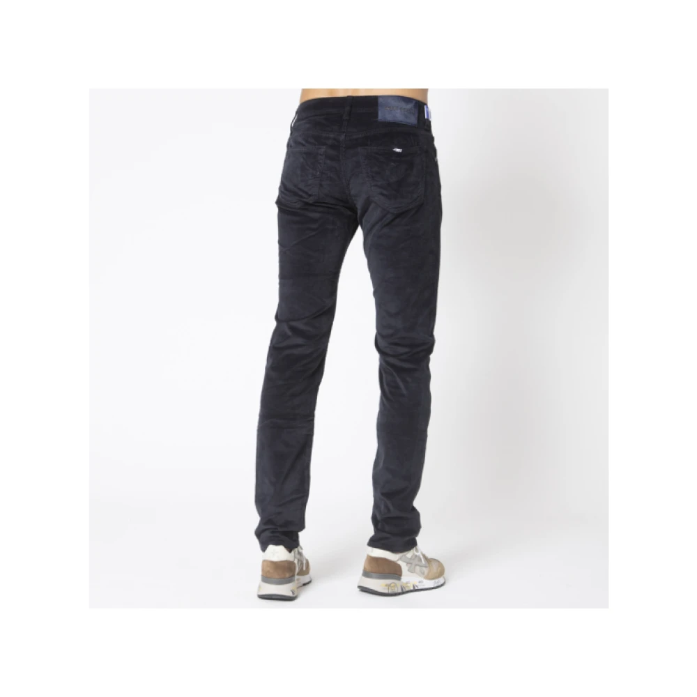 Jacob Cohën Marineblauwe Corduroy Jeans Model Nick Slim Fit Blue Heren