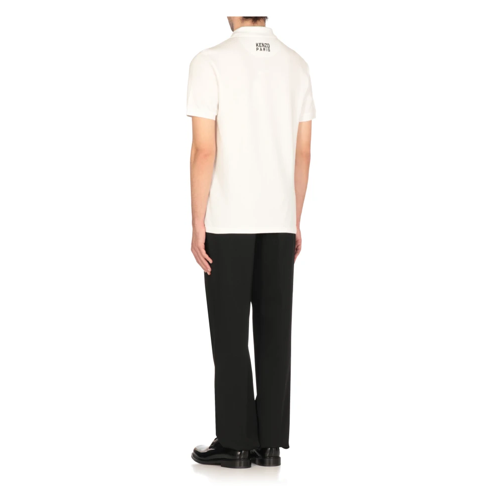 Kenzo Witte Polo Shirt met Happy Tiger White Heren