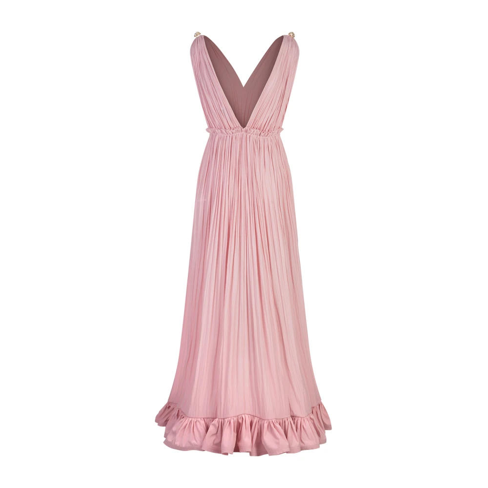 Lanvin Roze Gerimpelde Avondjurk Pink Dames
