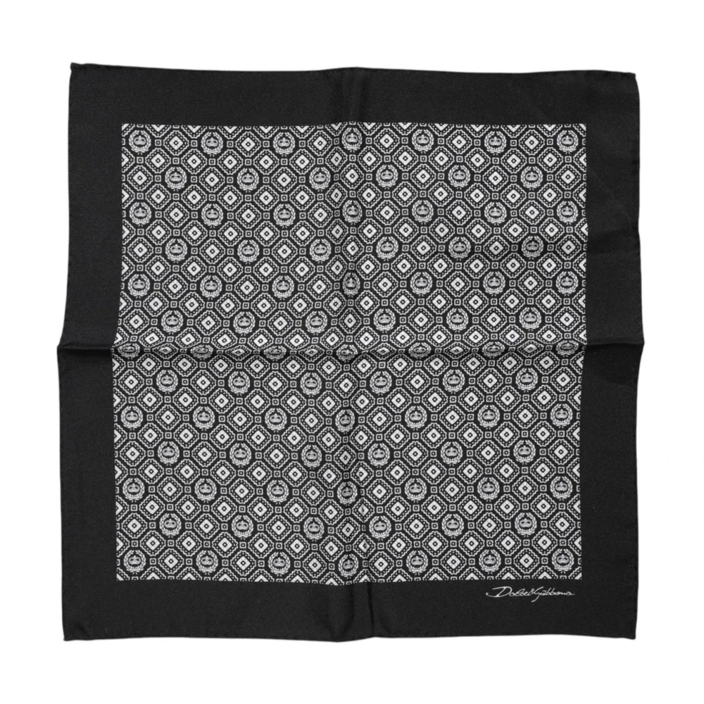 Dolce & Gabbana Men's Brown Silk Scarves, One Size, Silk Foulard Scarf With Logo Details
