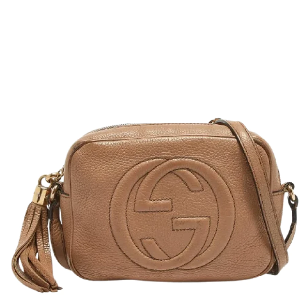 Gucci Vintage Pre-owned Leather crossbody-bags Beige Dames