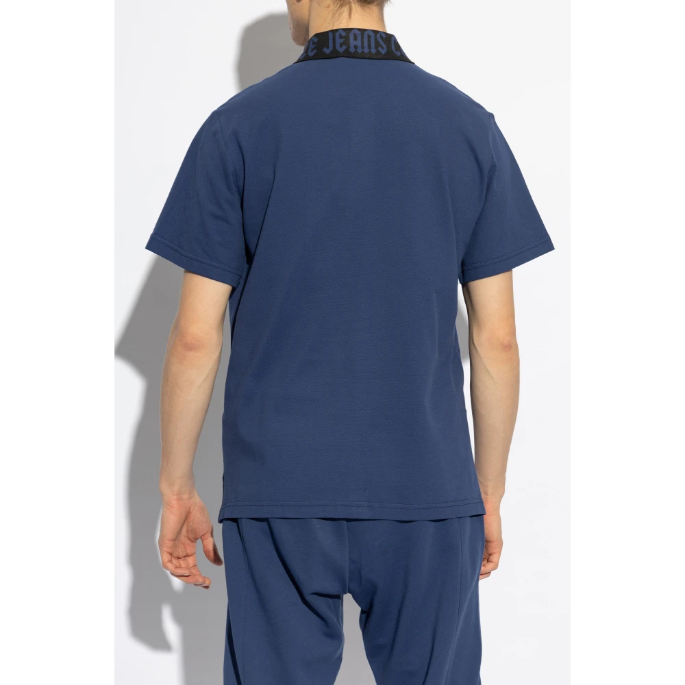 Versace Jeans Couture Polo met bedrukt logo Blue Heren