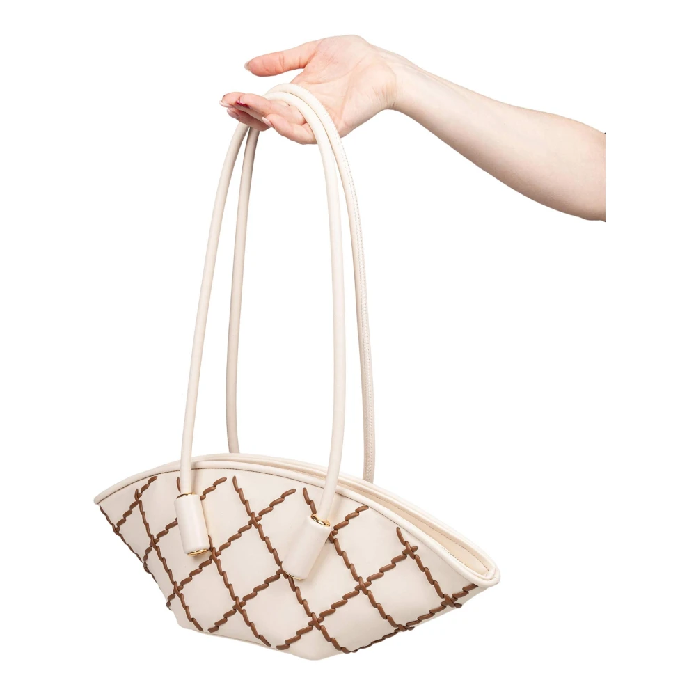 THEMOIRè Gevlochten vegan leren schoudertas Beige Dames