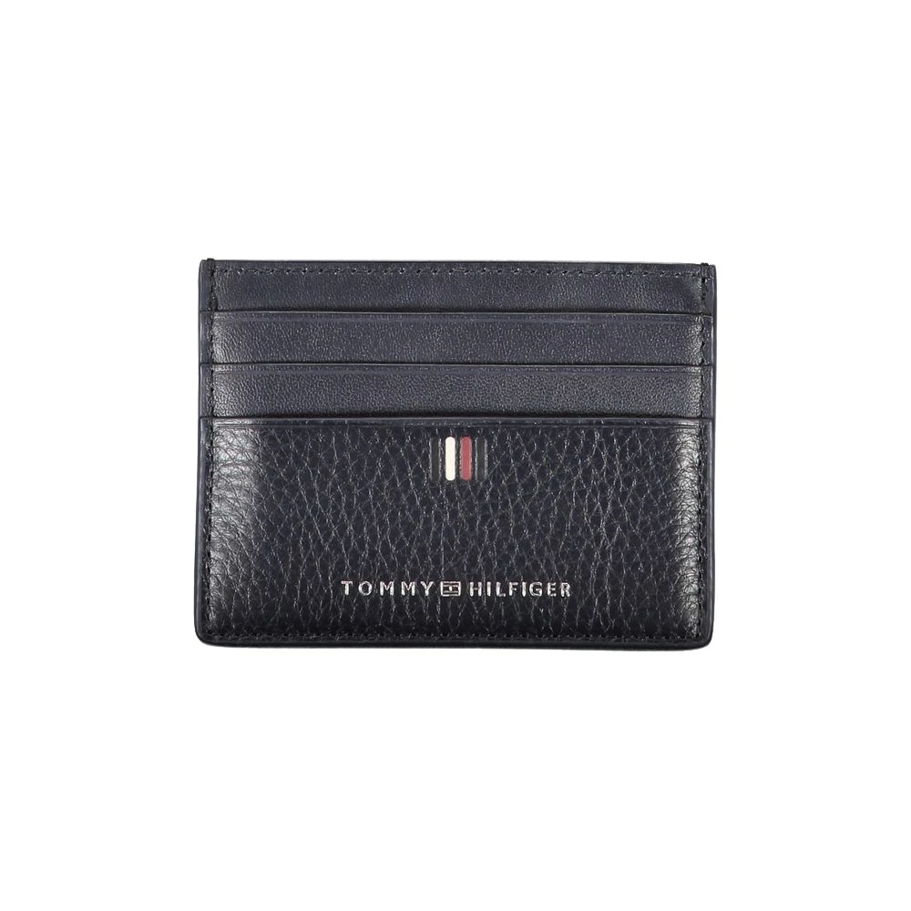 Tommy Hilfiger Blauw leren kaarthouder met contrastdetails Blue Heren