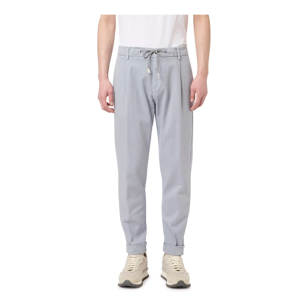 Eleventy Men's Blue Chinos, W30, Stretch Cotton Jogger Trousers