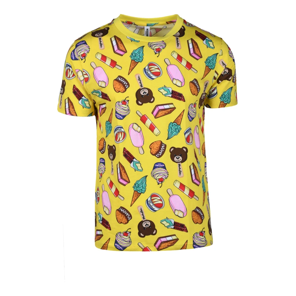 Moschino Zwem T-shirt met katoen-elastaanmix Yellow Heren