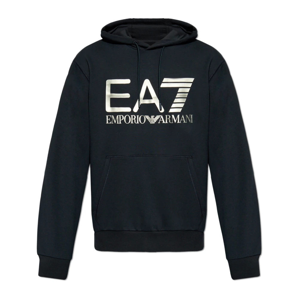 EA7 Emporio Armani Hoodie met labelprint model 'SPRAY'