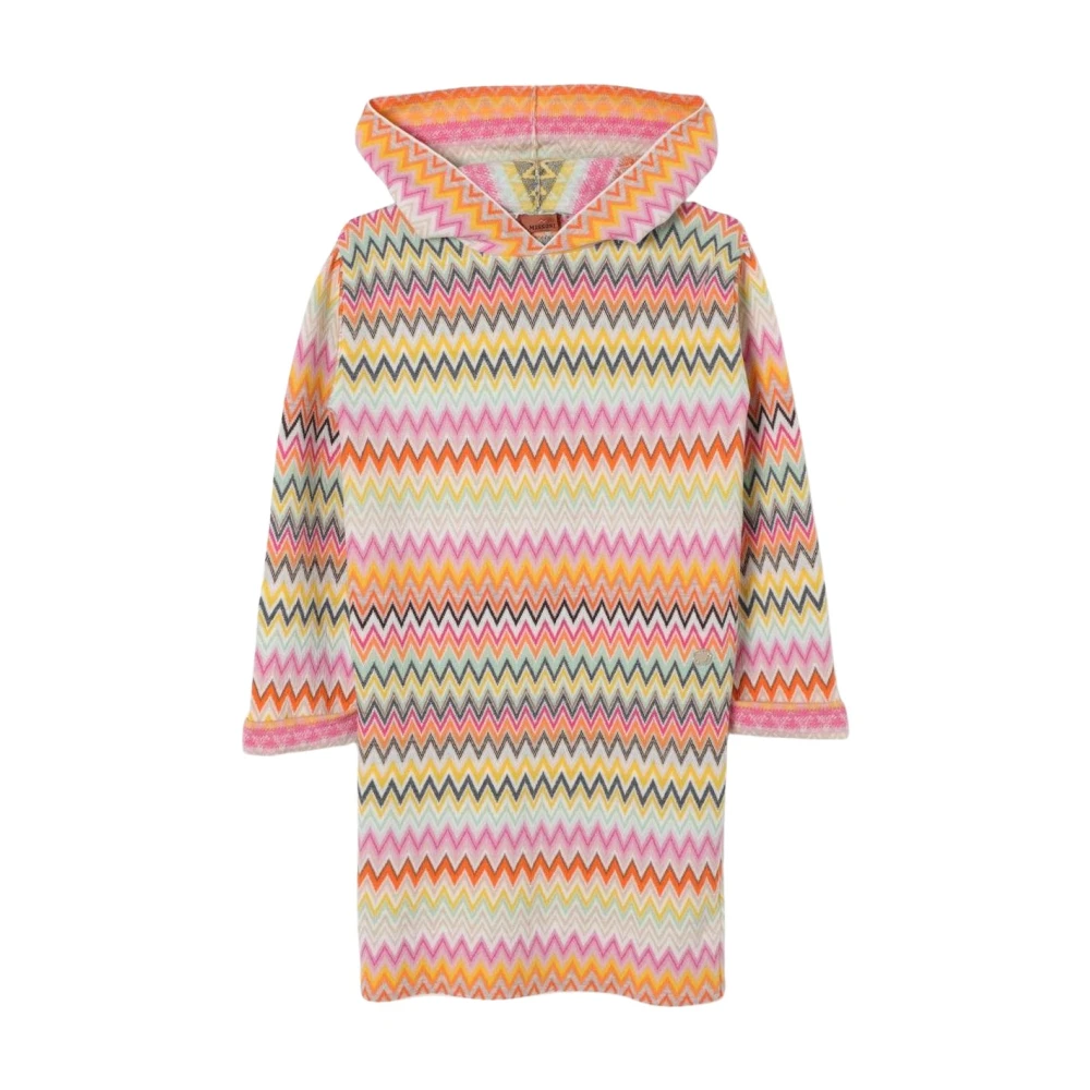 Missoni Girls Multicolor Zigzag Knit Dress For Kids Size 12 Y