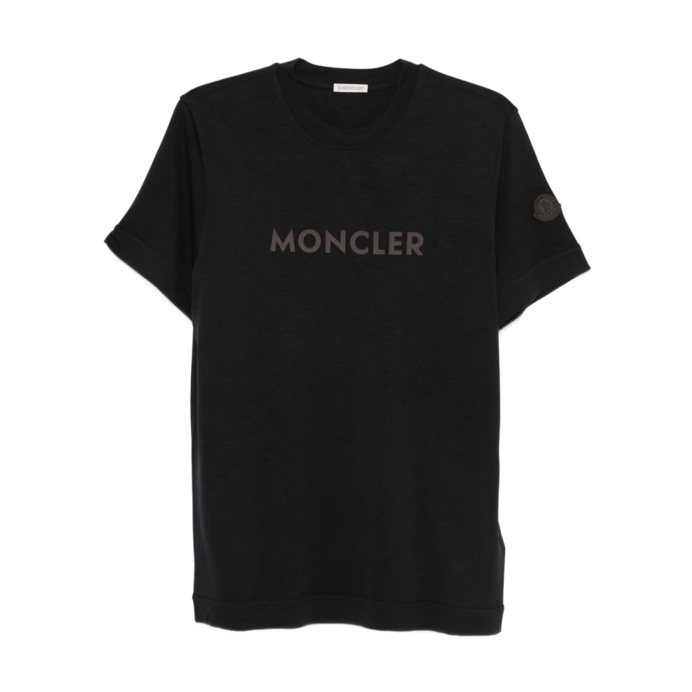 Moncler - Tops > T-Shirts - Black - Moncler - Modalova