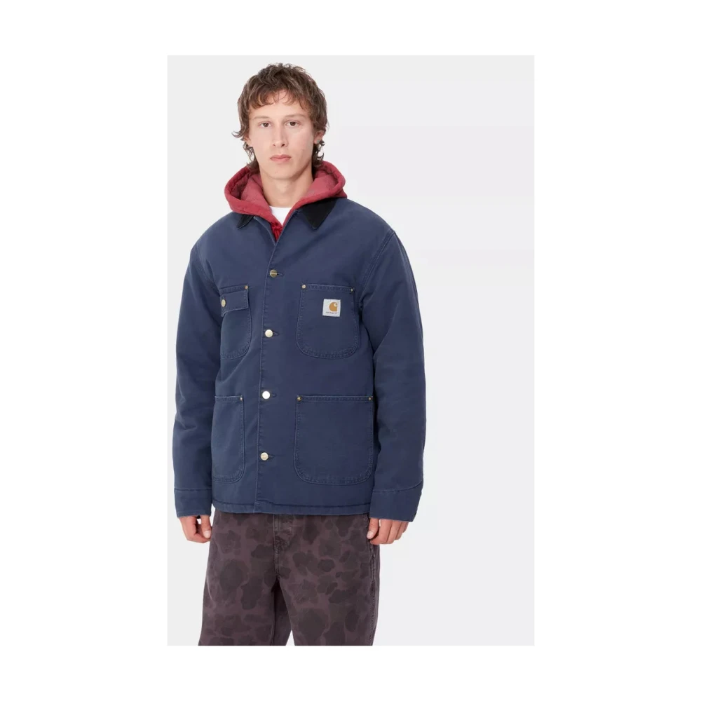 Carhartt WIP Verouderd Canvas Werkjas Luchtmacht Blauw Blue Heren