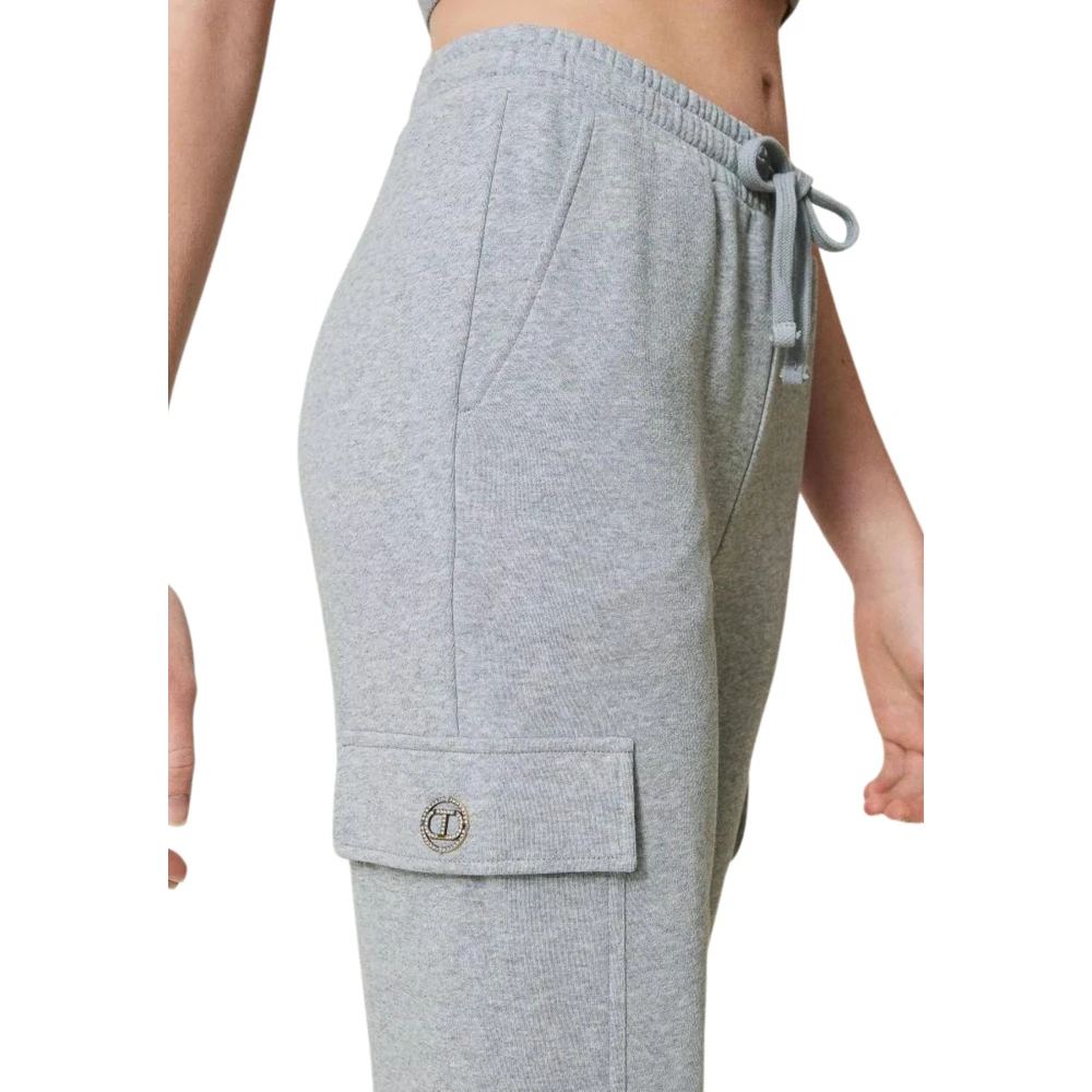 Twinset Cargo Joggers Grijs Katoenen Sweatpants Gray Dames