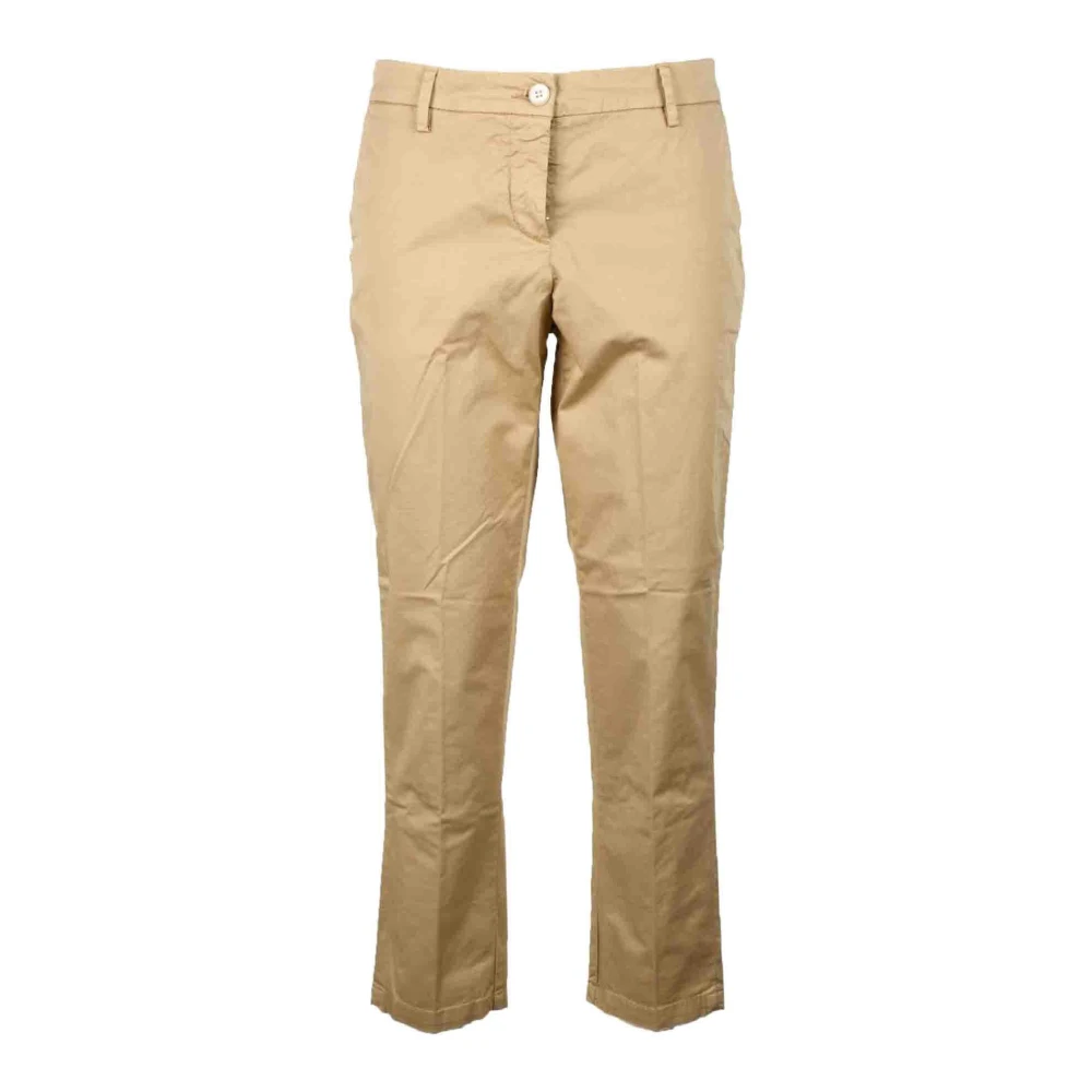 White Sand Katoen Elastaan Pantalone Beige Dames