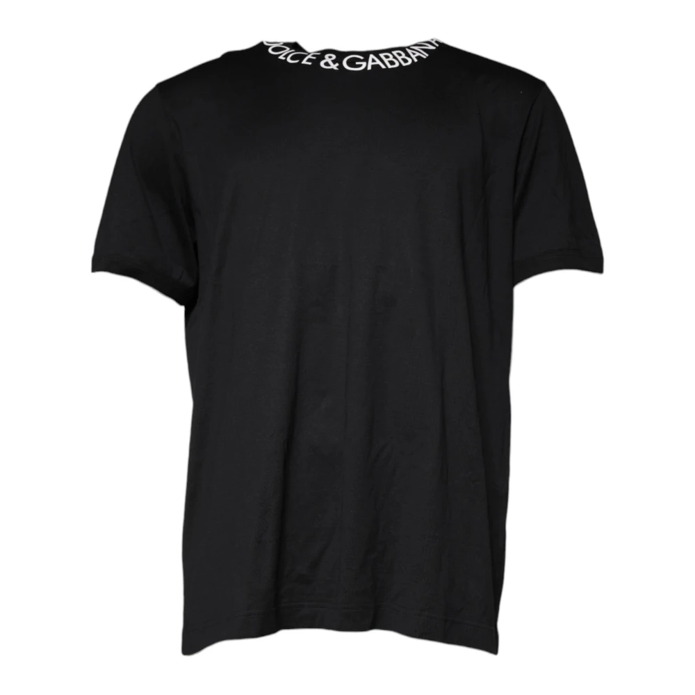 Dolce & Gabbana Zwart Logo Detail Crewneck T-shirt Black Heren