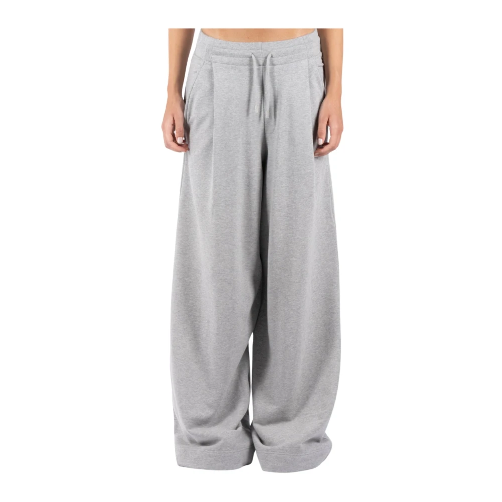 Dries Van Noten Wijde Pijp Katoenen Broek Gray Dames