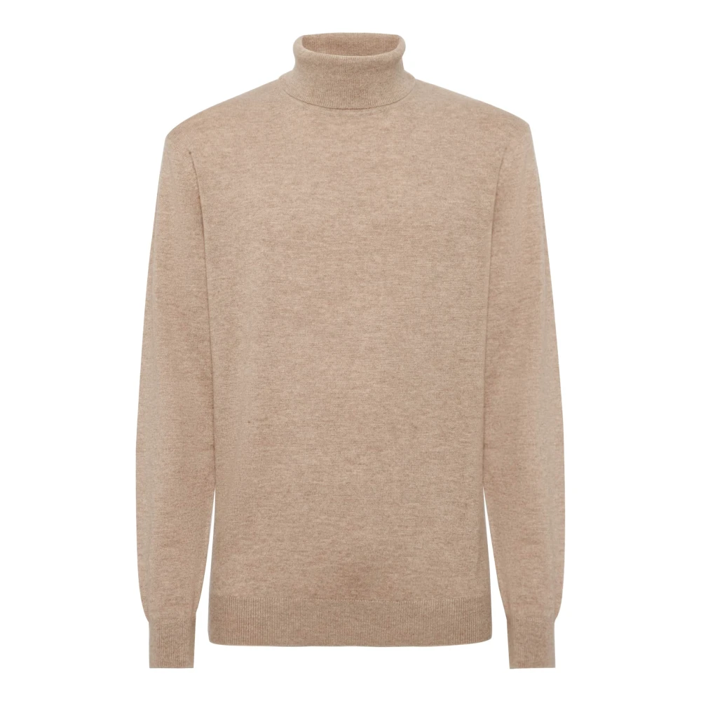 Boggi Milano Cashmere Blend Turtle Neck 12 Gg Beige Heren