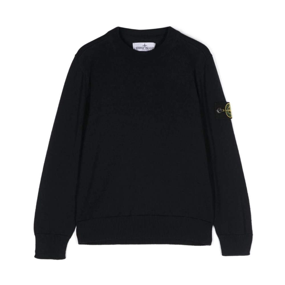 Stone Island Boys Blue Kids Knitwear, 8 Y, Crewneck Jumper