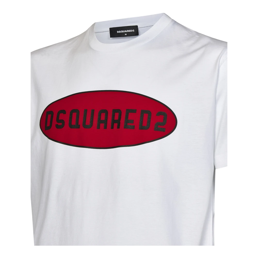 Dsquared2 Witte T-shirts en Polos High Voltage White Heren
