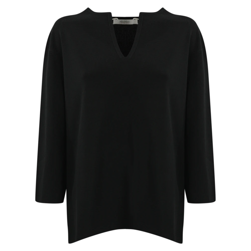 Max Mara Zwarte Viscose Tuniek Sweater Black Dames