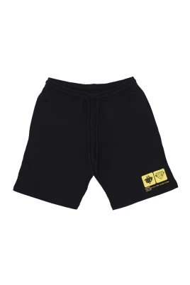 Svarta Sweatshorts med Elastisk Midja och Fickor