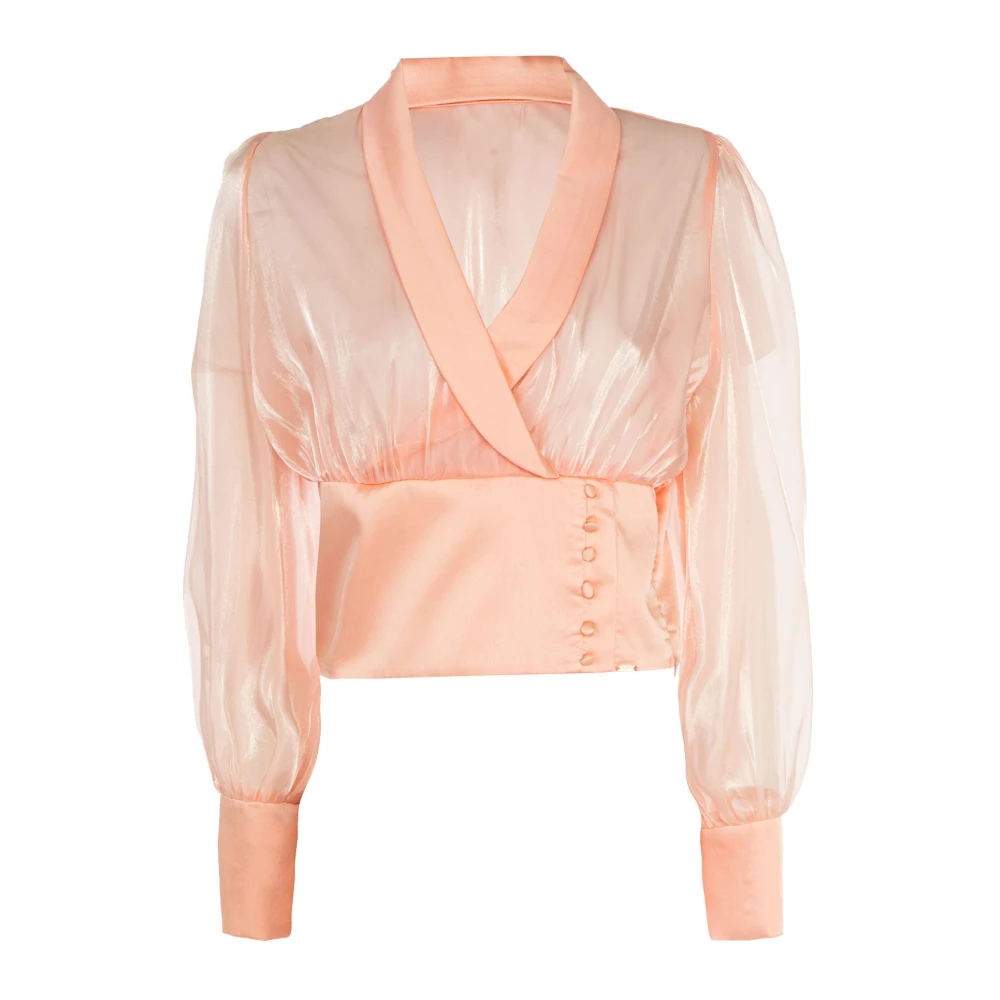 Fracomina Elegante Roze Blouse met Lange Mouwen Pink Dames