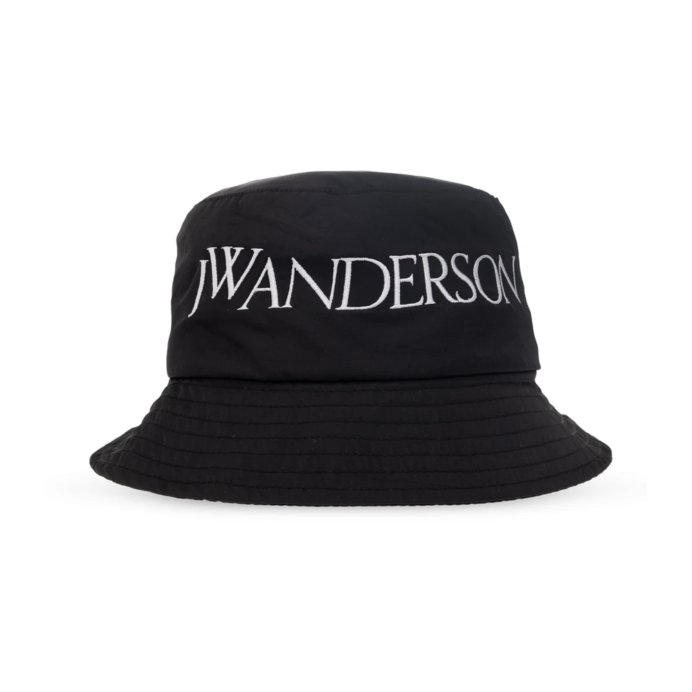 Jw Anderson Unisex Black Logo Embroidered Bucket Hat