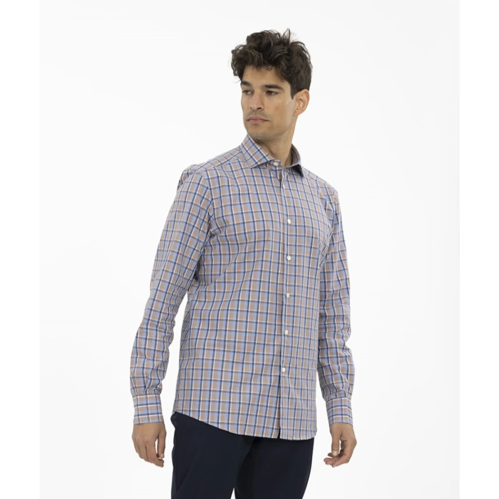 Ermenegildo Zegna Geruite sportshirt Blue Heren