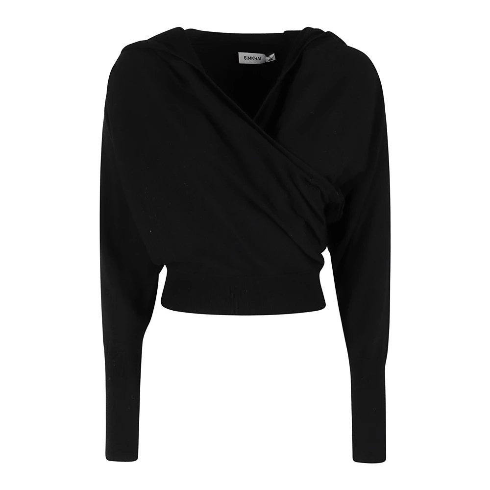 Simkhai Gezellige Wrap Hoodie Black Dames