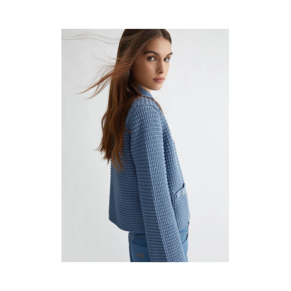 Liu Jo Gebreide Cardigan in Array Stijl Blue Dames
