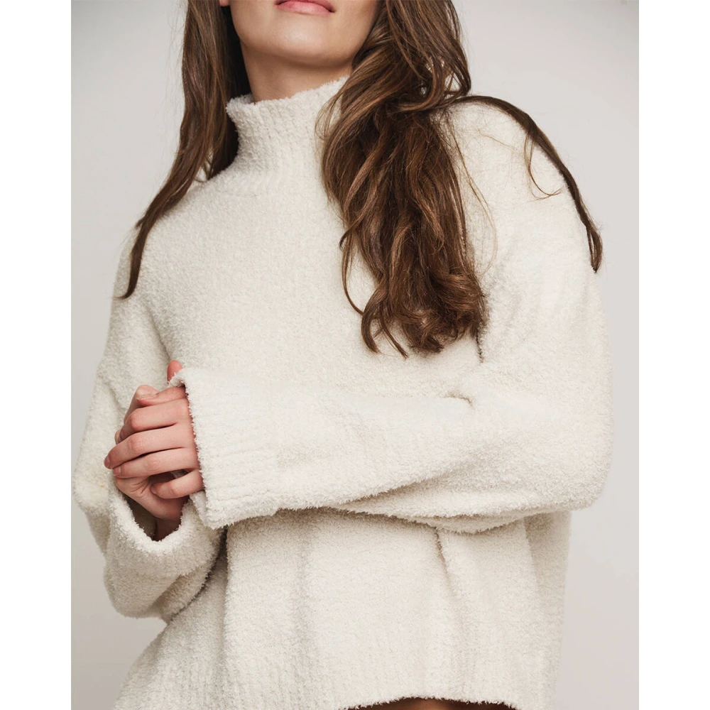 Rino&Pelle Mock Neck Sweater Karen Pullover Beige Dames