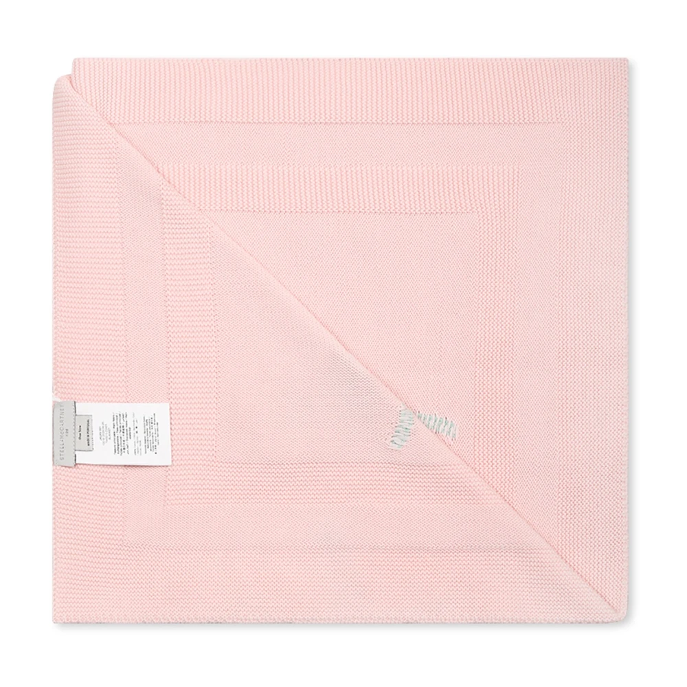 Stella Mccartney Roze Gebreid Katoenen Deken met Bloemen Pink Dames