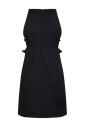 black-twill-slash-buckle-dress